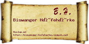 Biswanger Hófehérke névjegykártya